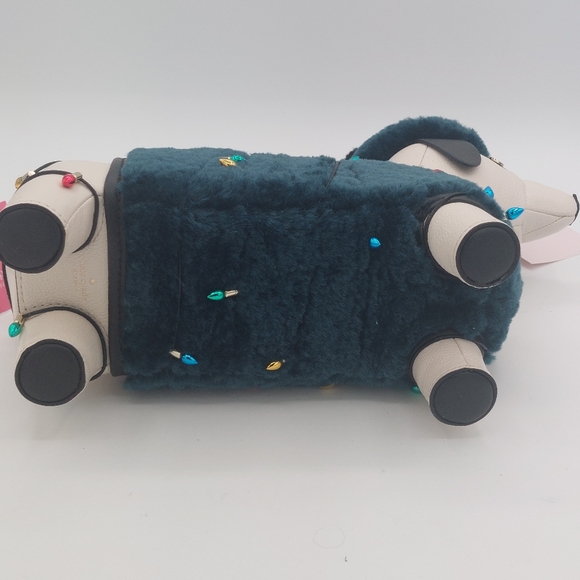 Kate Spade Christmas Tree costume dog dachshund leather crossbody bag NWT - Picture 5 of 8